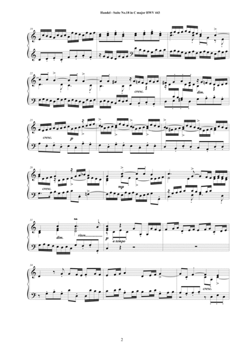 Handel - Piano Suite No.18 in C major HWV 443 image number null