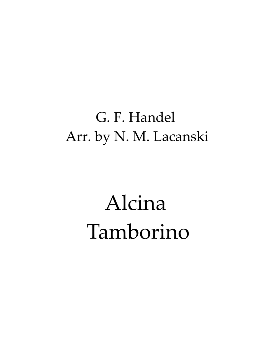 Alcina Tamborino String Orchestra scores gallery preview page 1