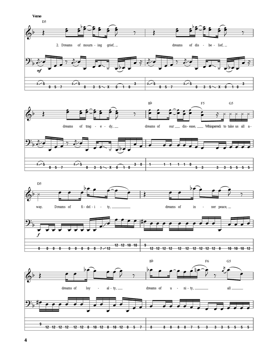 Fall Into Sleep Electric Guitar scores gallery preview page 4