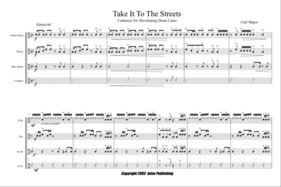 Take It To The Streets - Cadences For Developing Drum Lines Marching Band scores gallery preview page 2