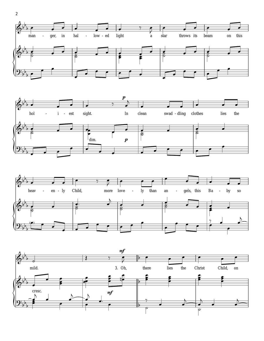 O Come, Little Children Piano, Vocal scores gallery preview page 2