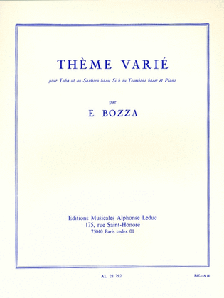 Theme Varie (bass Trombone And Piano)