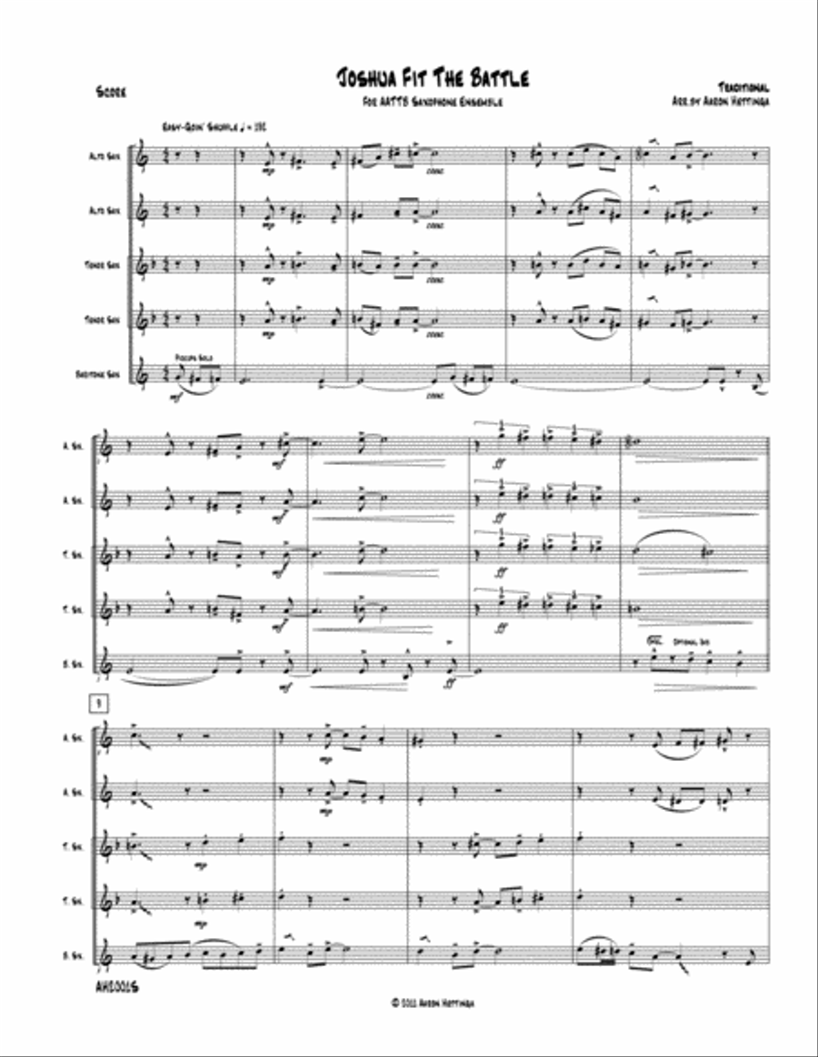 Joshua Fit The Battle - Swingin' AATTB Saxophone Quintet Saxophone Quintet scores gallery preview page 3