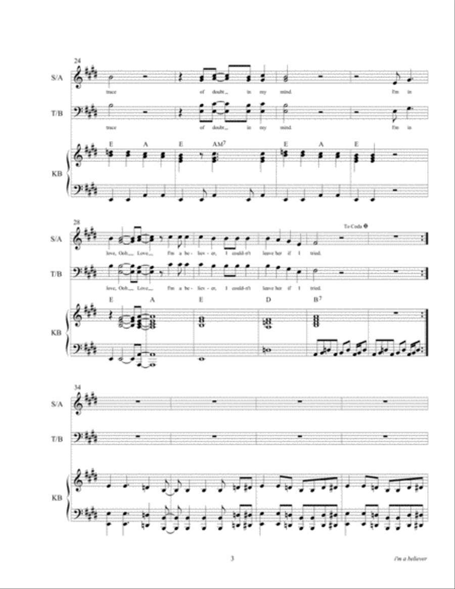 I'm A Believer 4-Part scores gallery preview page 3
