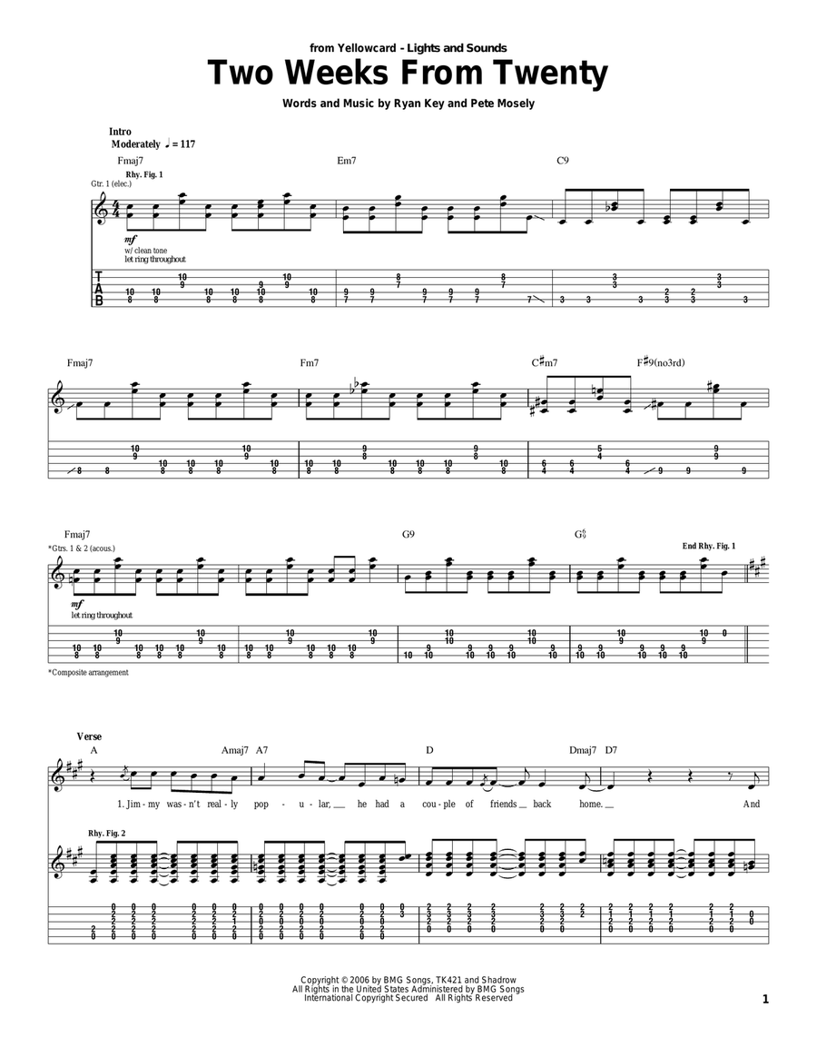Two Weeks From Twenty Acoustic Guitar scores gallery preview page 1