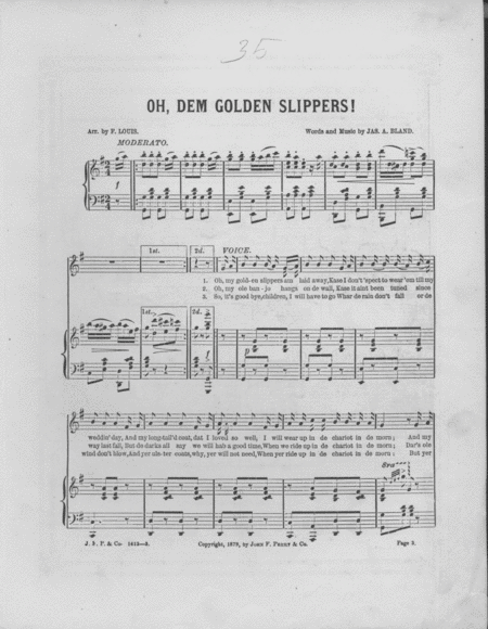Oh dem Golden Slippers. Song & Chorus