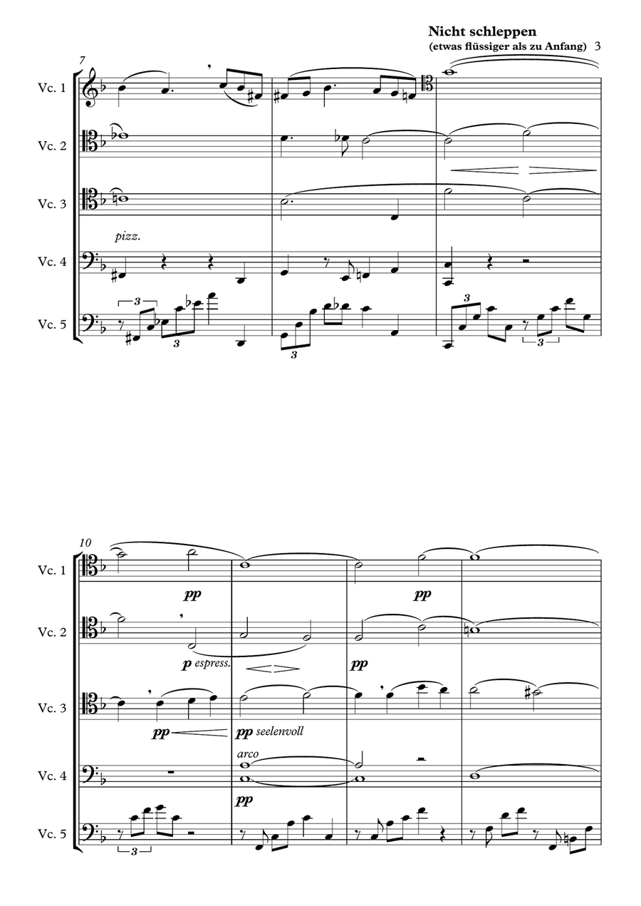 Adagietto (from Symphony No. 5) [for Cello Quintet/Ensemble] Cello Solo scores gallery preview page 3
