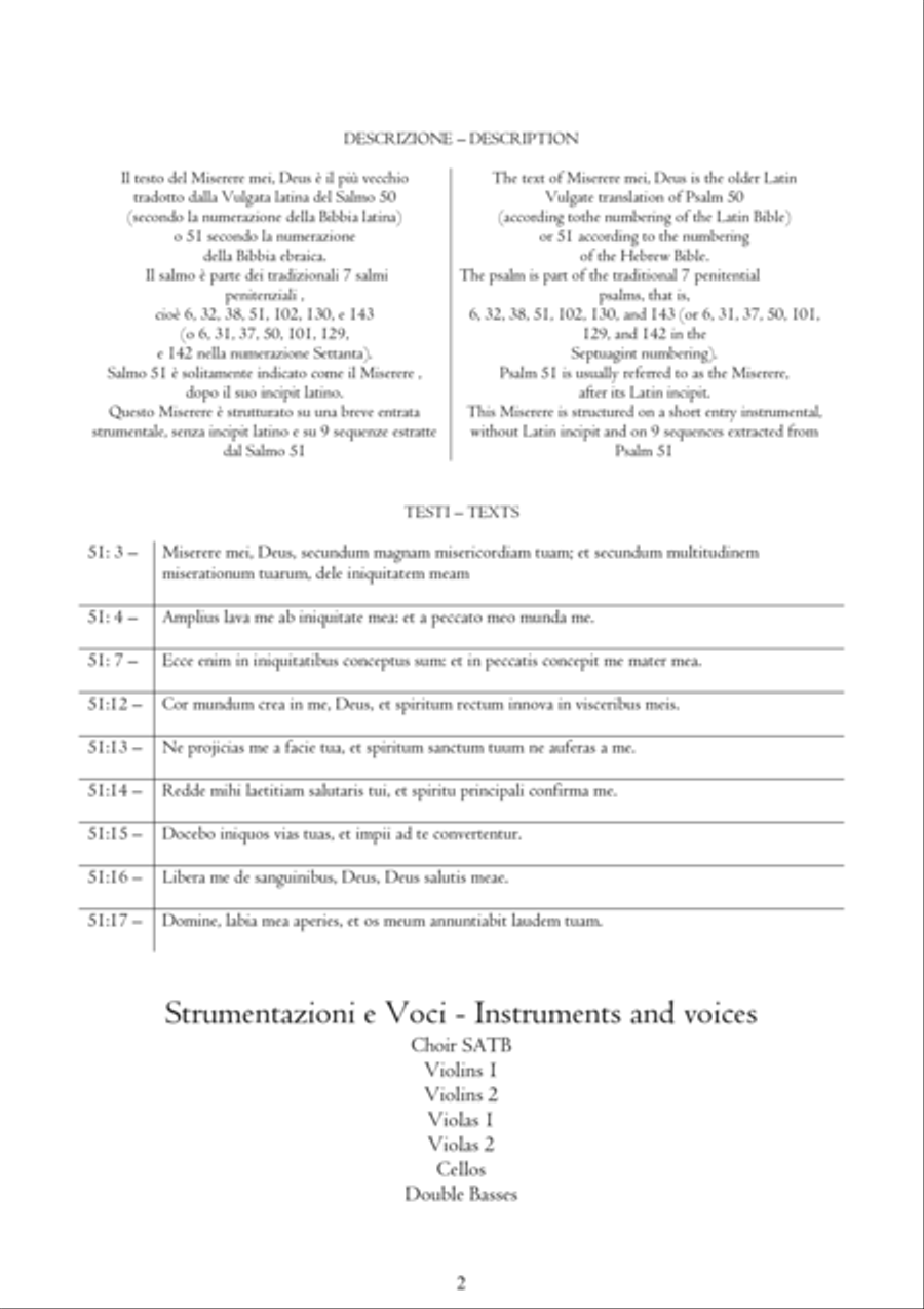 Miserere - psalm51 - Chorus SATB and string orchestra 4-Part scores gallery preview page 2
