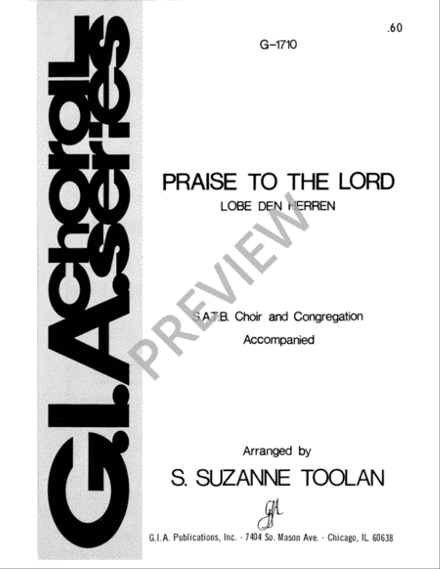 Praise to the Lord Praise to the Lord 4-Part scores gallery preview page 2