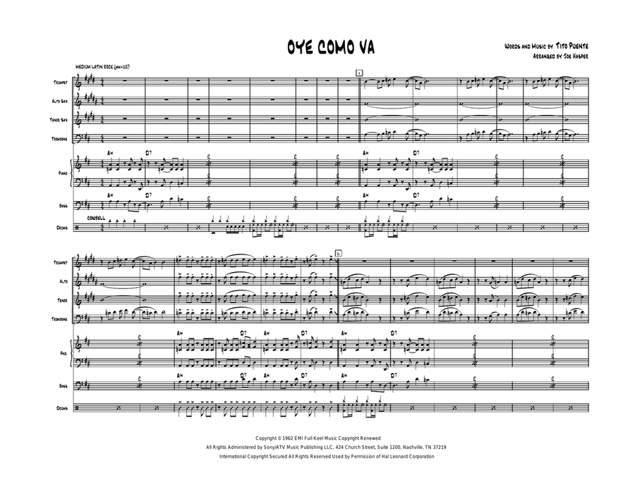 Oye Como Va Small Ensemble scores gallery preview page 1