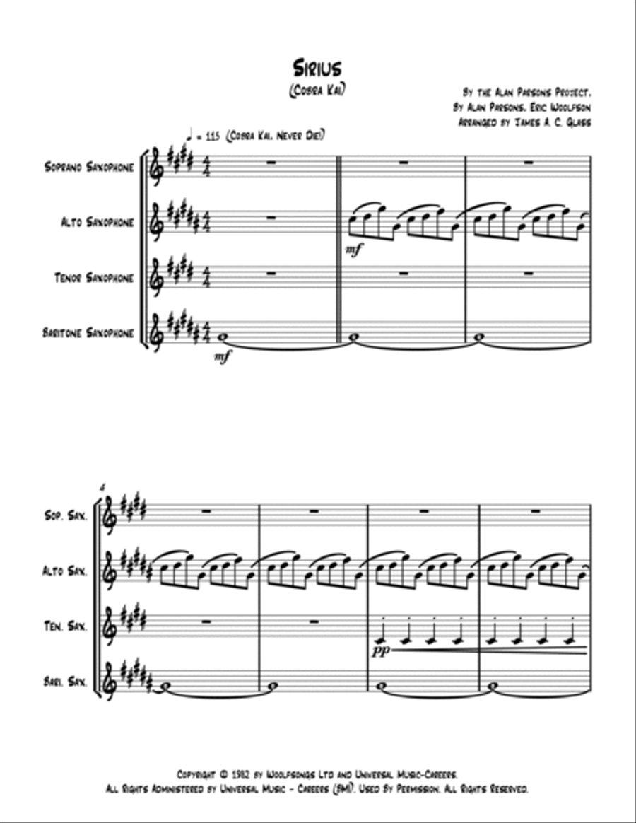 Sirius Saxophone Quartet scores gallery preview page 3