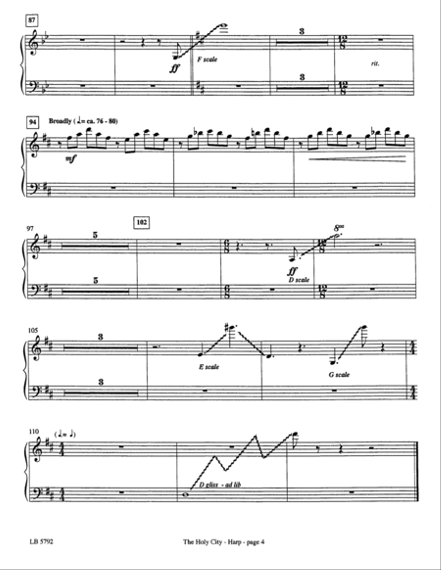 The Holy City (arr. Mark Hayes) - Harp Choir scores gallery preview page 4