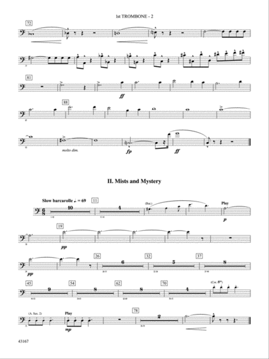 Down to the Sea in Ships (from the NBC TV Film Project 20): 1st Trombone Concert Band scores gallery preview page 3
