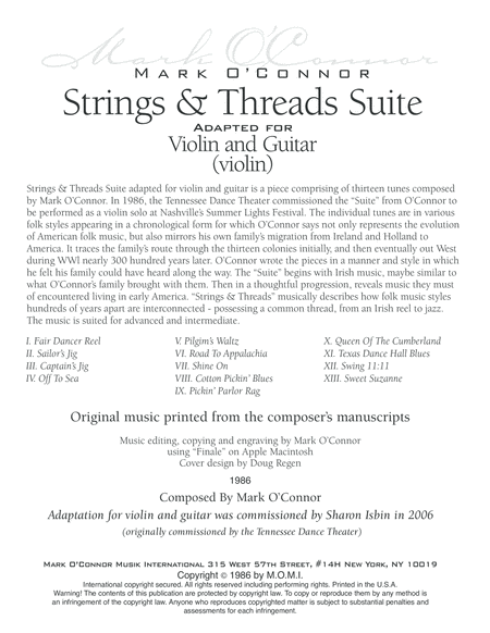 Strings & Threads Suite (violin part - adapted for violin and guitar) image number null