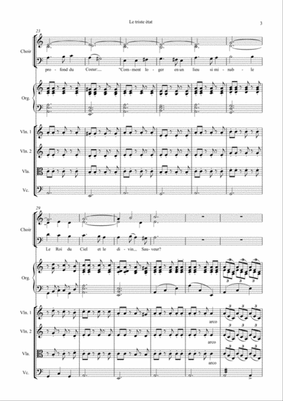 LE TRISTE ETAT, based on LA FOLIA, for SATB c.,strings and organ 4-Part scores gallery preview page 3