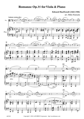 Romanze Op.35 for Viola & Piano