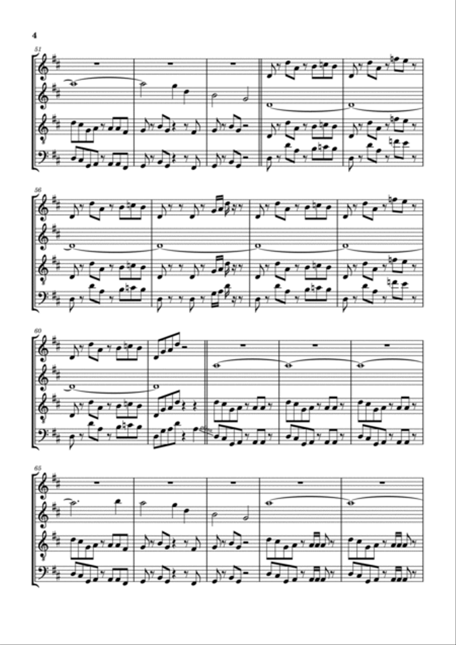 Cars Woodwind Quartet scores gallery preview page 5