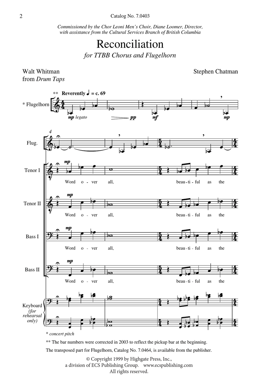 Reconciliation Reconciliation TTBB scores gallery preview page 1