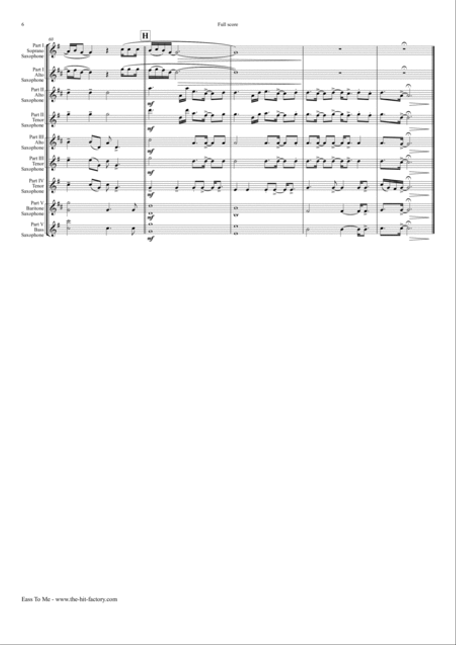 Easy On Me Saxophone Quintet scores gallery preview page 6