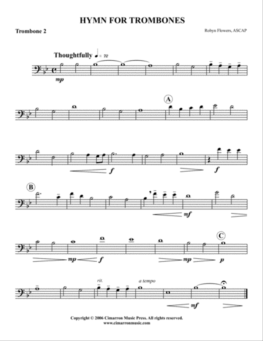 Hymn for Trombones Hymn for Trombones Large Ensemble scores gallery preview page 5