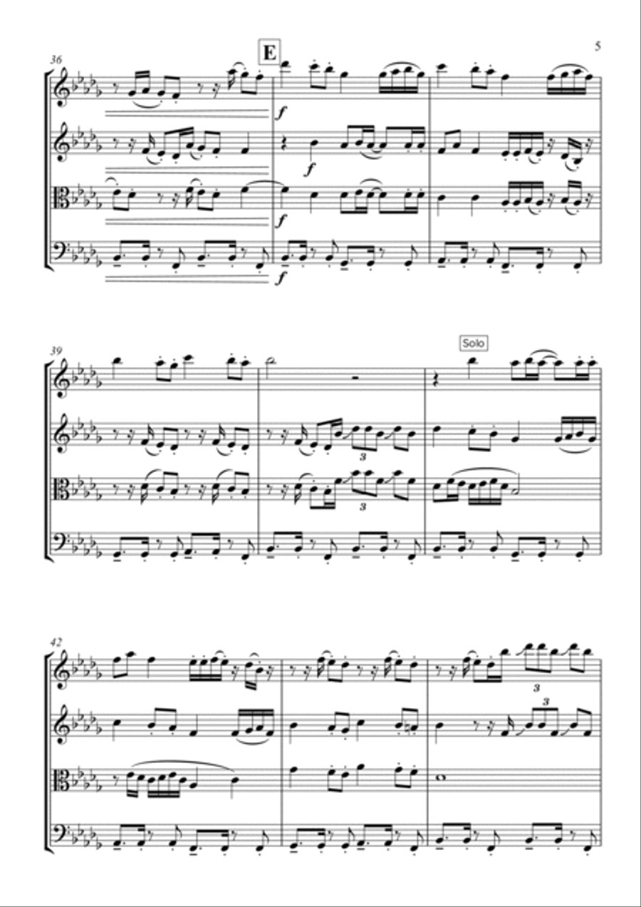 Hips Don't Lie String Quartet scores gallery preview page 5
