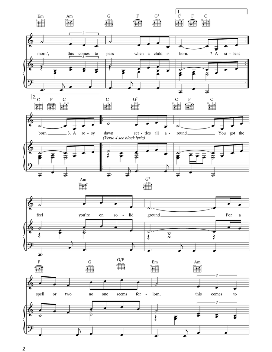 When A Child Is Born Piano, Vocal, Guitar scores gallery preview page 2