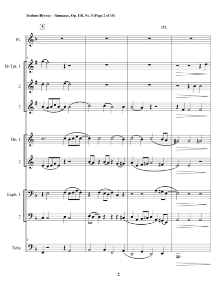 Romanze, Op. 118, No. 5 (Brass Octet + Flute) image number null