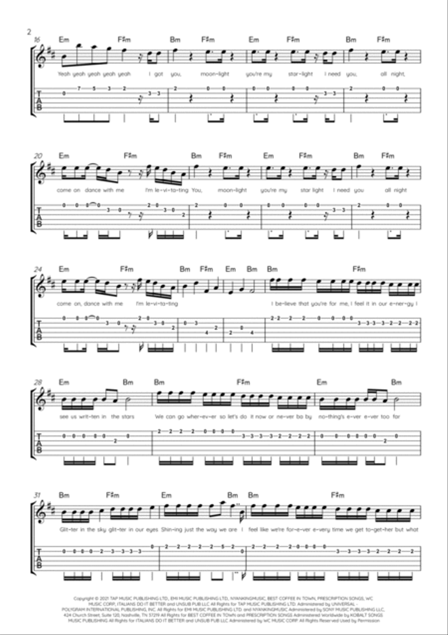 Levitating Electric Guitar scores gallery preview page 2