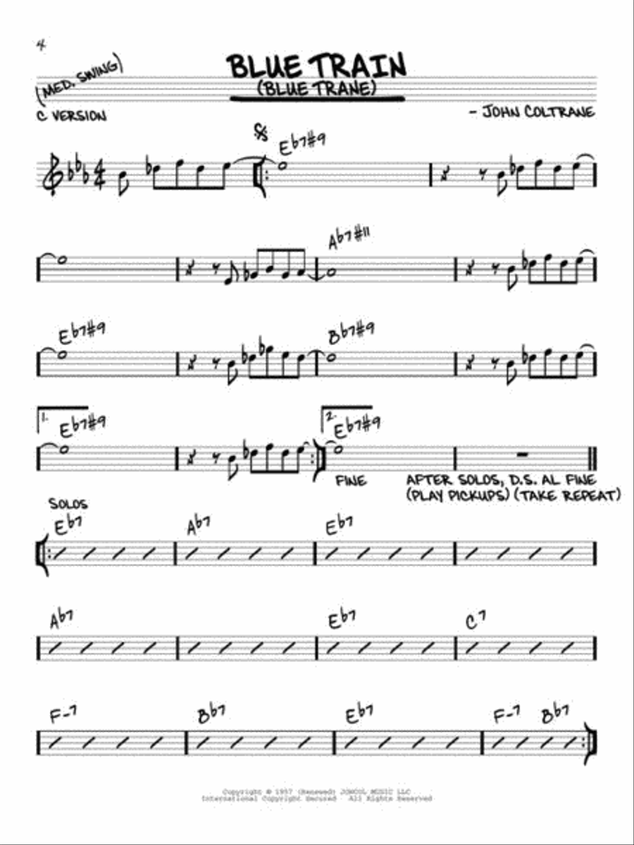 John Coltrane Play-Along C Instrument scores gallery preview page 4