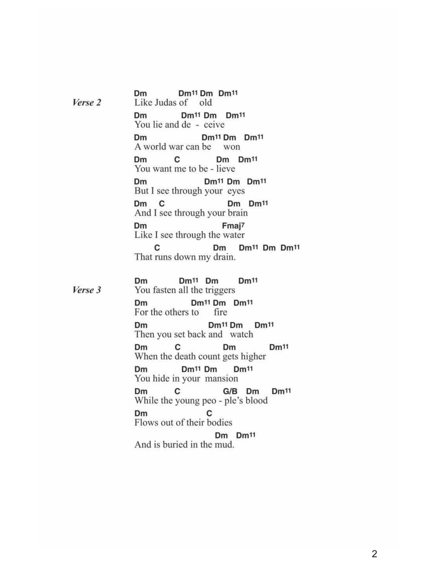Masters Of War Acoustic Guitar scores gallery preview page 2