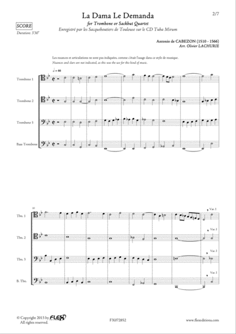 La Dama Le Demanda Trombone scores gallery preview page 2