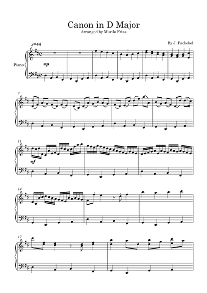 Canon in D Major - Easy Piano image number null