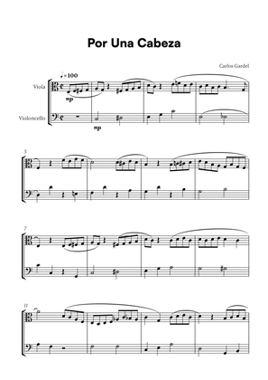 Carlos Gardel - Por Una Cabeza for Viola and Cello