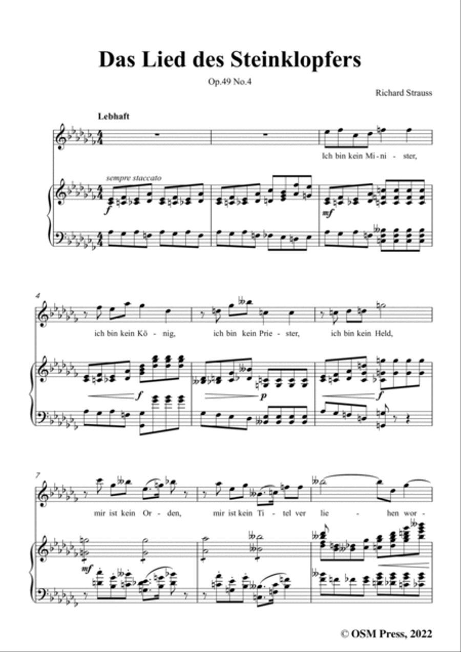 Richard Strauss-Das Lied des Steinklopfers,in a flat minor Voice scores gallery preview page 3