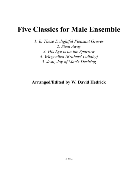 Five Classics for Male Ensemble image number null