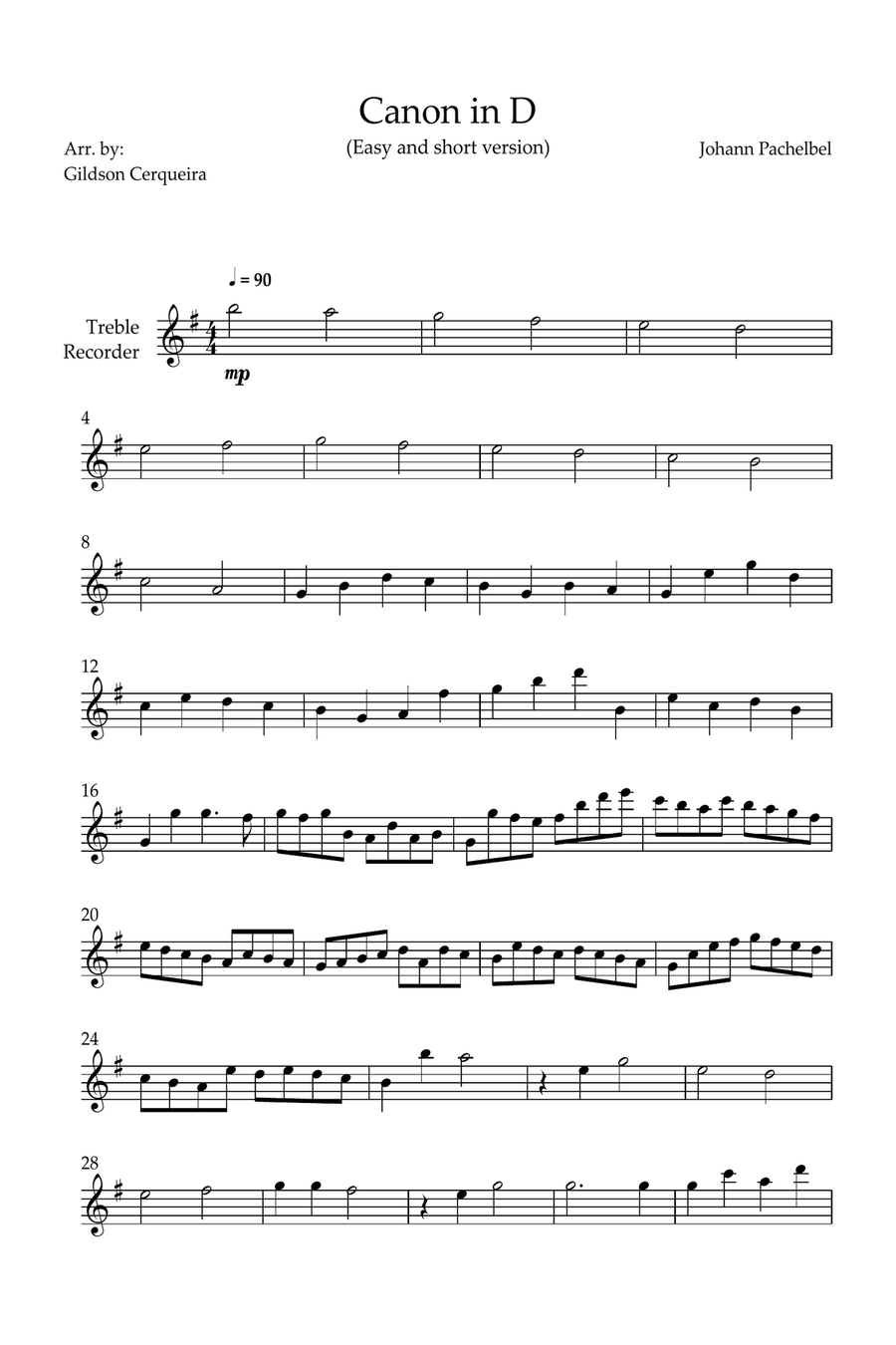 Canon in D Chamber Music scores gallery preview page 1