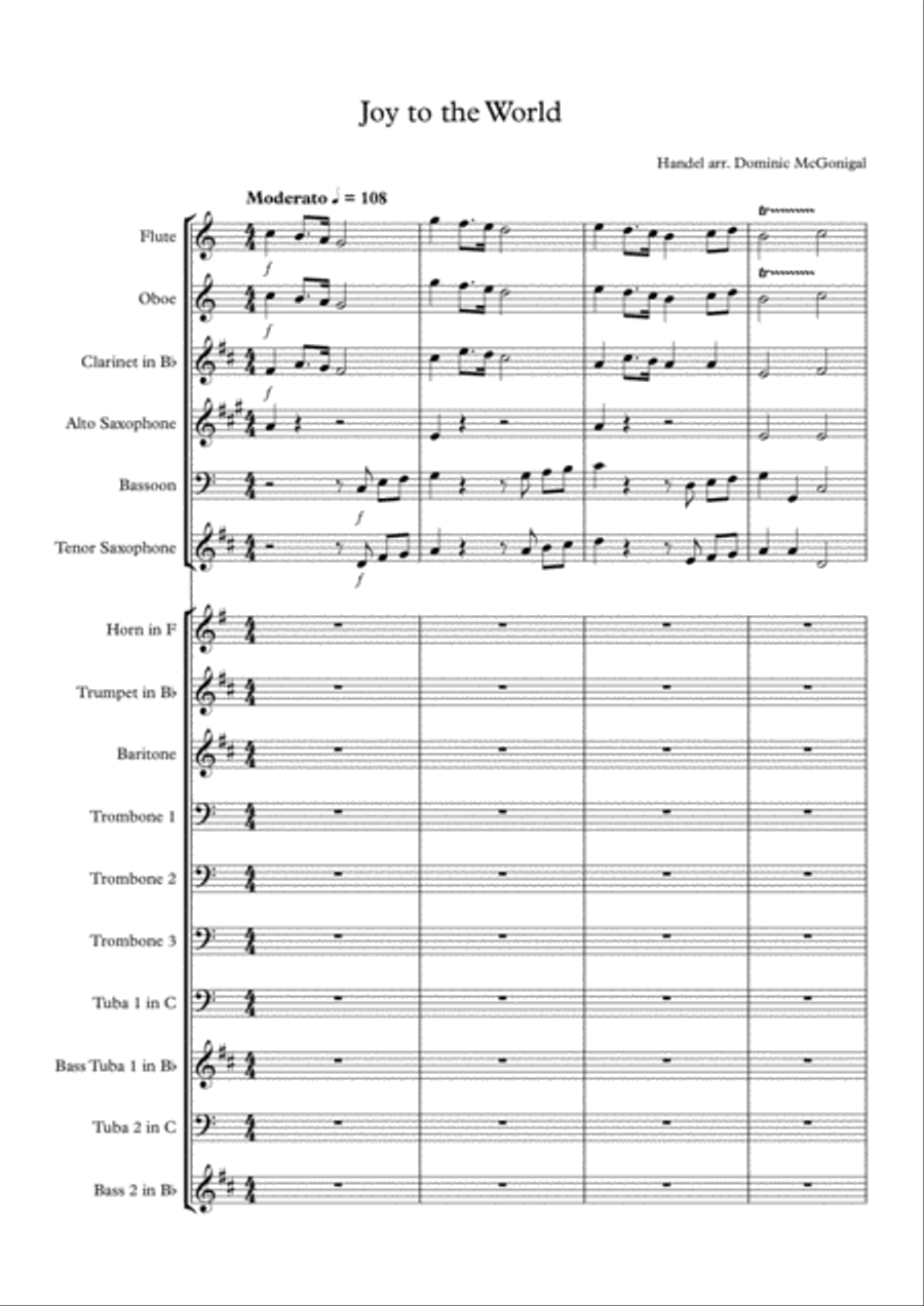 Joy To The World (for wind and brass) Large Ensemble scores gallery preview page 2