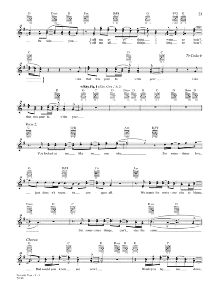 Favorite Year Favorite Year Guitar Tablature scores gallery preview page 3
