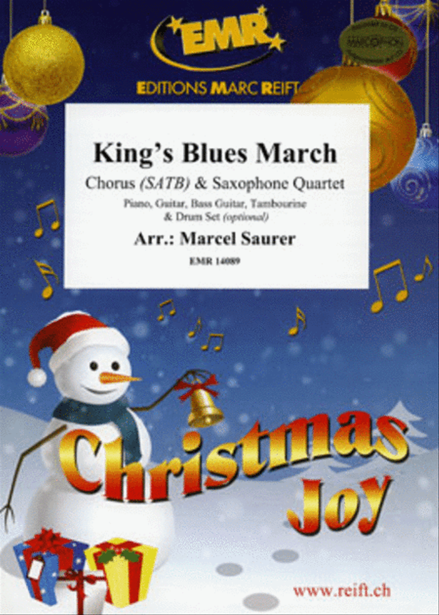 King's Blues March Saxophone Quartet scores gallery preview page 1
