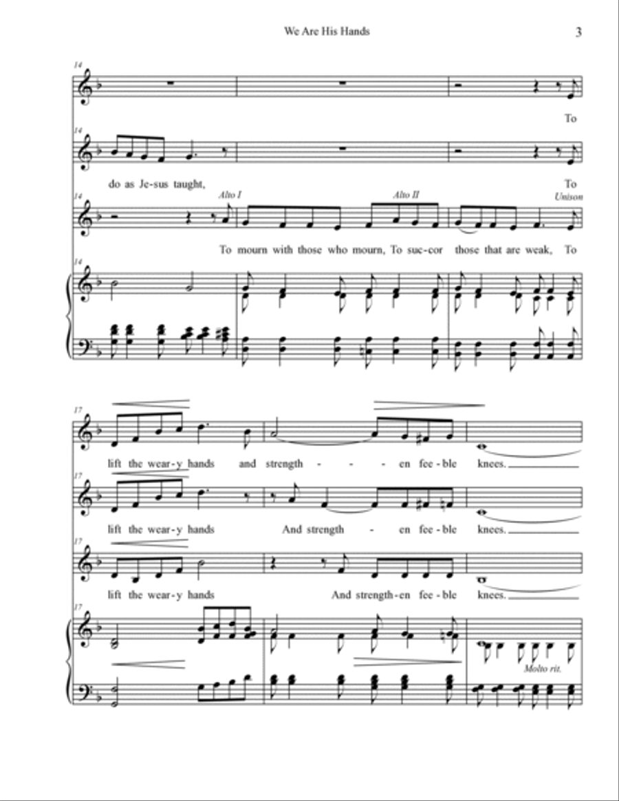 We are His Hands - SSA SSA scores gallery preview page 3