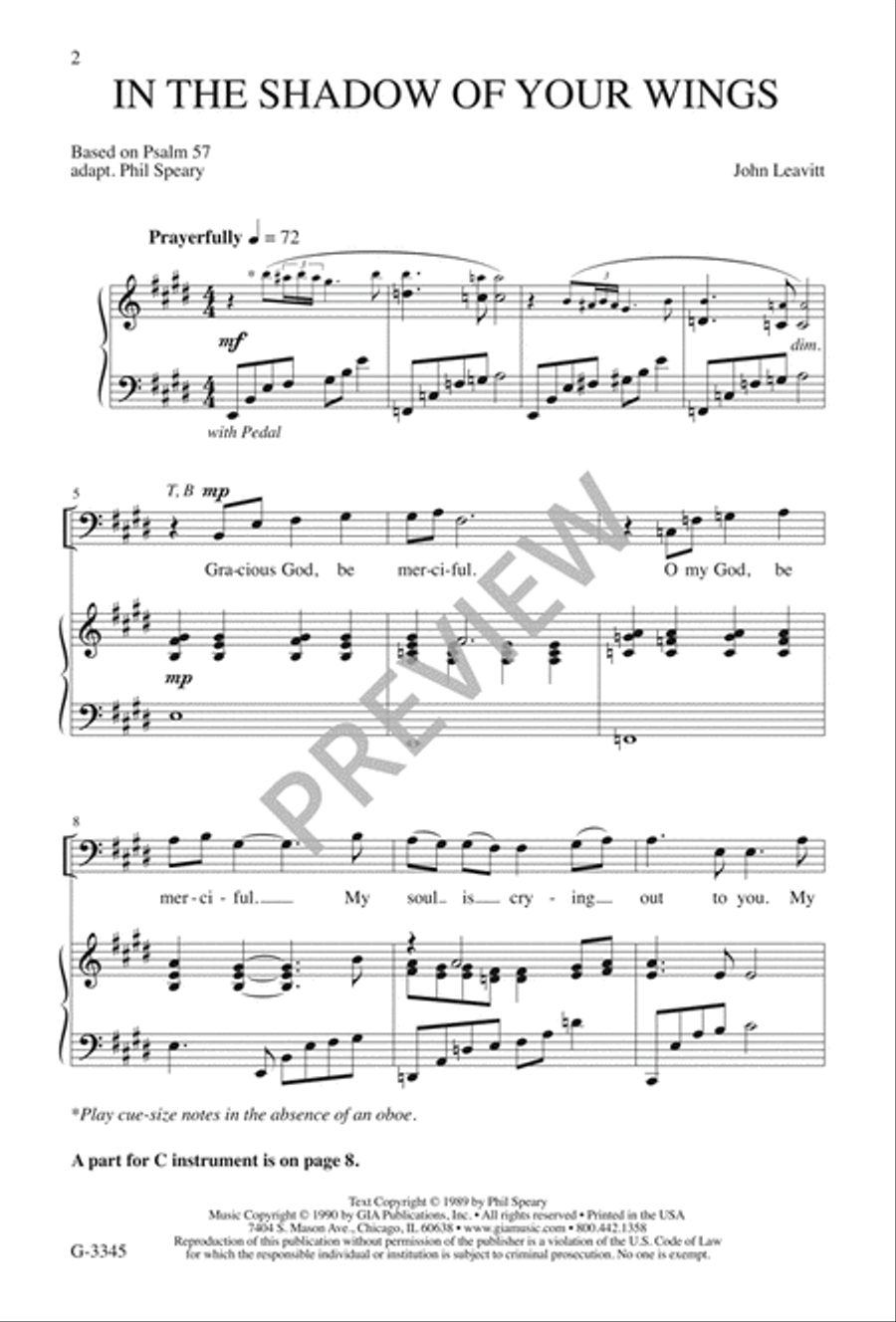 In the Shadow of Your Wings - SATB edition 4-Part scores gallery preview page 3