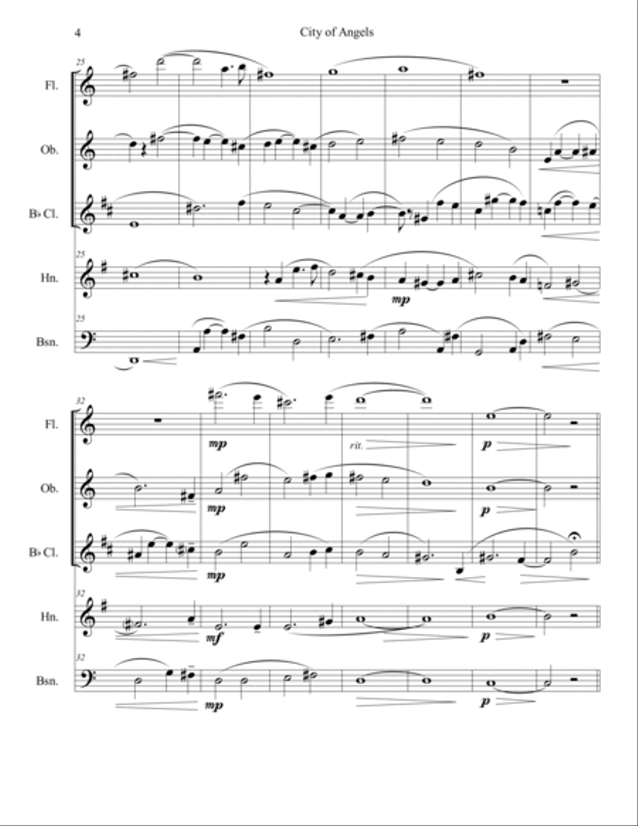 City of Angels Woodwind Quintet scores gallery preview page 4