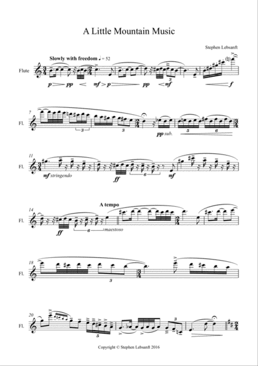 A Little Mountain Music A Little Mountain Music Flute Solo scores gallery preview page 2