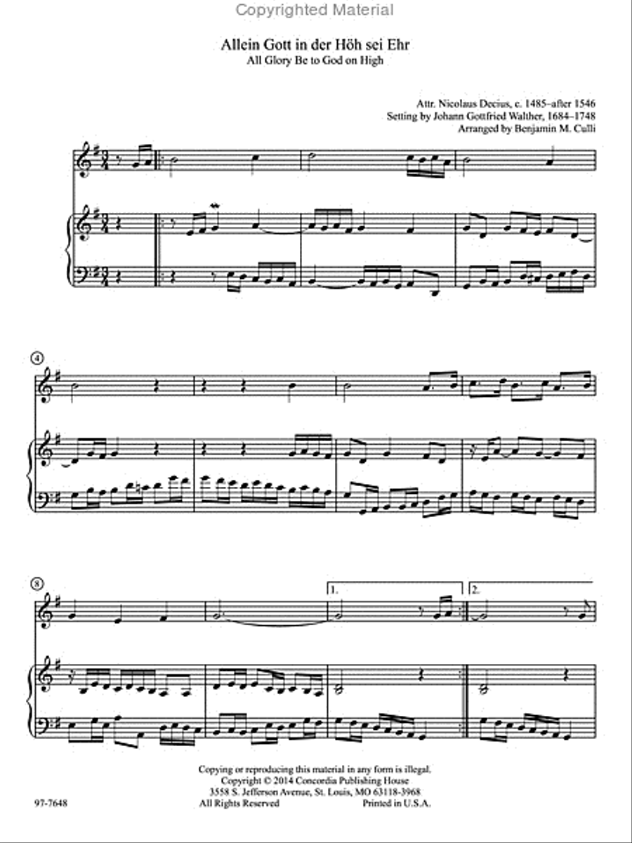 Duo Baroque: Classic Chorale Preludes Arranged for Keyboard and Any Solo Instrument, Vol. 1 Bassoon scores gallery preview page 2