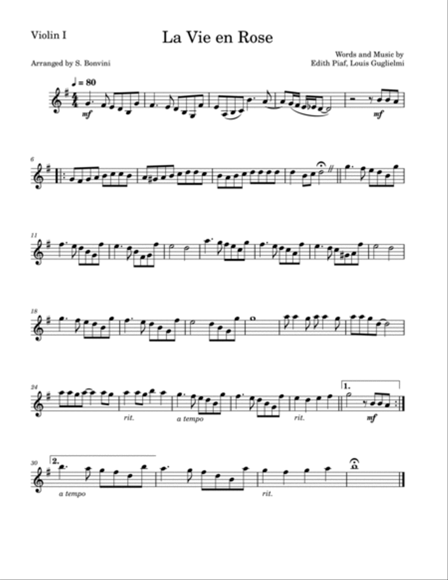 La Vie En Rose String Trio scores gallery preview page 3