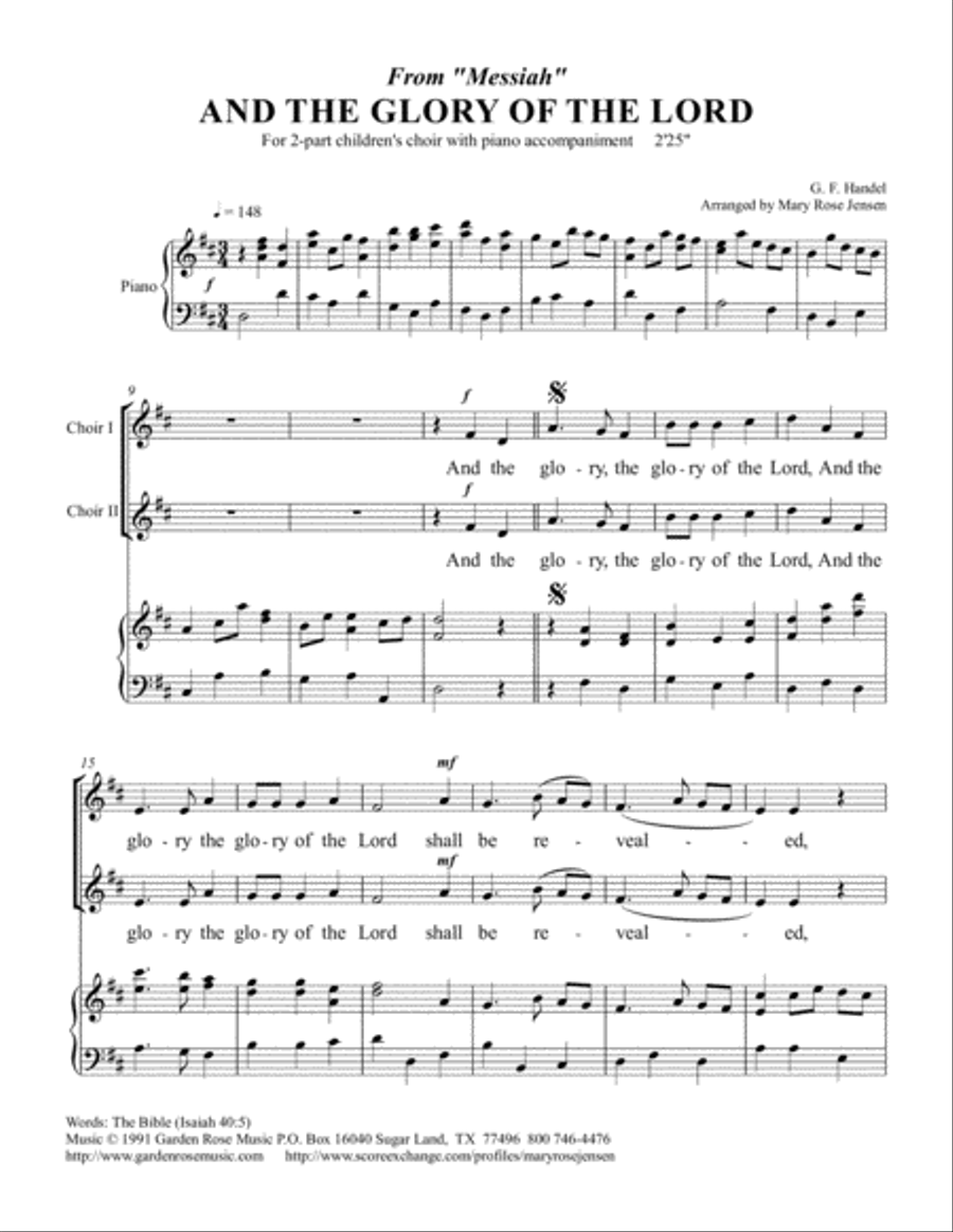 And The Glory of the Lord SA scores gallery preview page 1