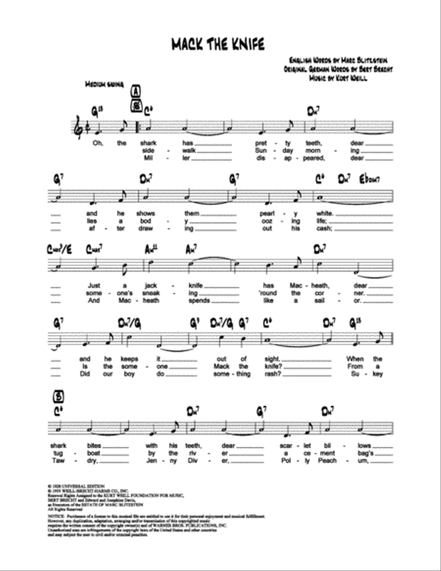 Mack the Knife School and Community scores gallery preview page 1