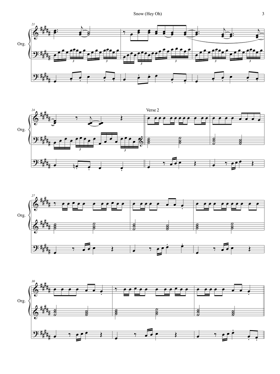 Snow (hey Oh) Organ Solo scores gallery preview page 4