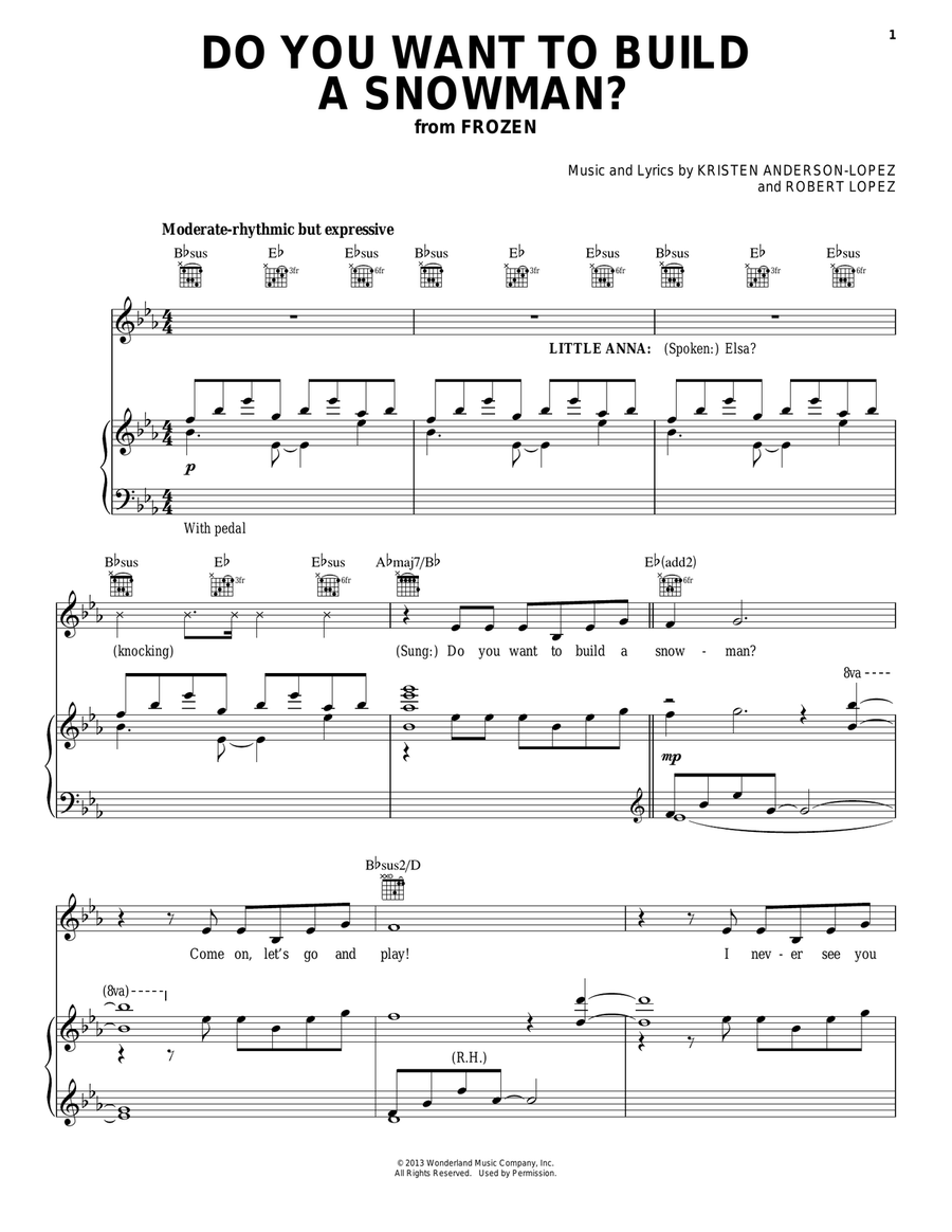 Do You Want To Build A Snowman? (from Frozen) Guitar scores gallery preview page 1
