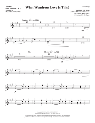 Book cover for What Wondrous Love Is This? (arr. Heather Sorenson) - Alto Sax (sub. Horn)